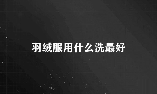 羽绒服用什么洗最好