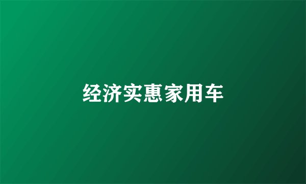 经济实惠家用车
