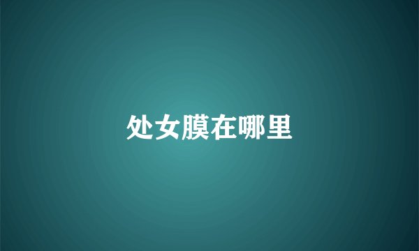 处女膜在哪里