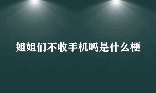 姐姐们不收手机吗是什么梗
