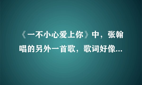 《一不小心爱上你》中，张翰唱的另外一首歌，歌词好像是“爱总是太完美……”的？