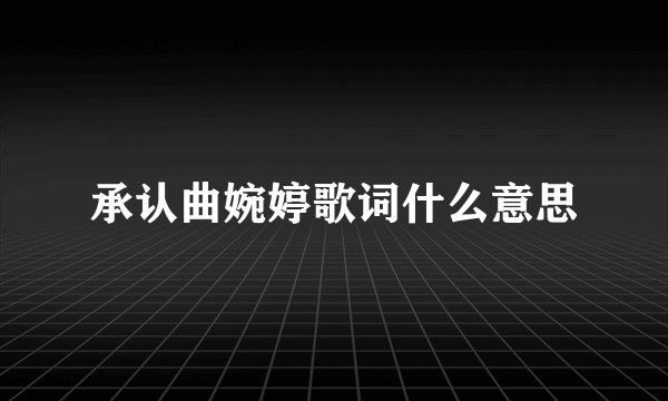 承认曲婉婷歌词什么意思