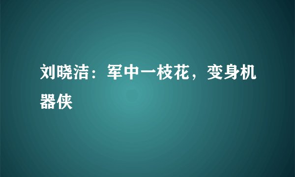 刘晓洁：军中一枝花，变身机器侠