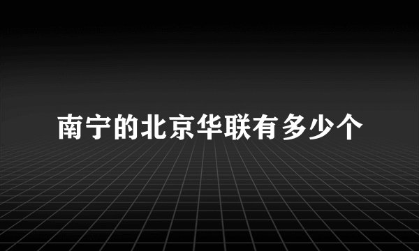南宁的北京华联有多少个