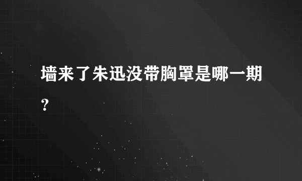 墙来了朱迅没带胸罩是哪一期？