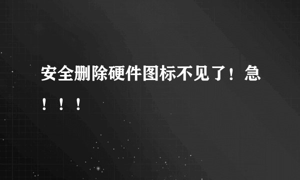 安全删除硬件图标不见了！急！！！