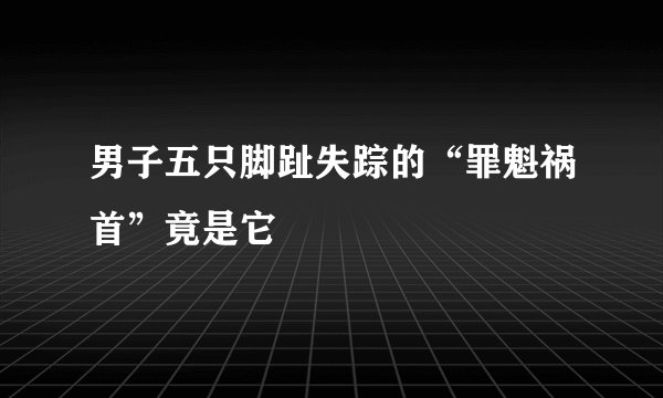 男子五只脚趾失踪的“罪魁祸首”竟是它