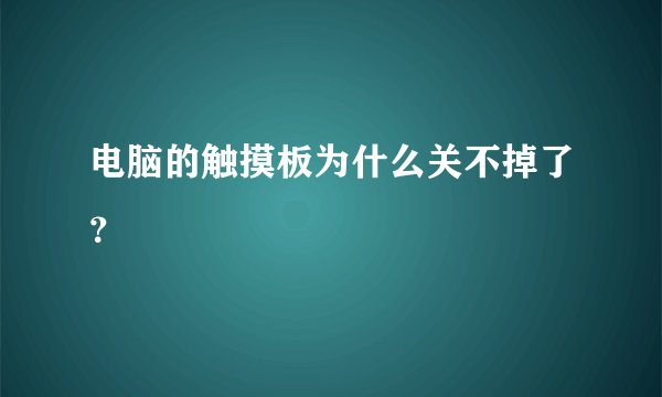 电脑的触摸板为什么关不掉了？