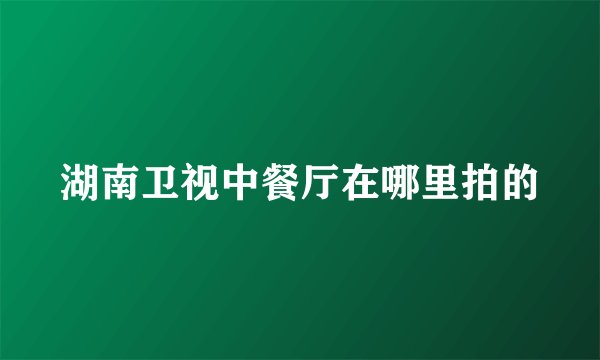 湖南卫视中餐厅在哪里拍的