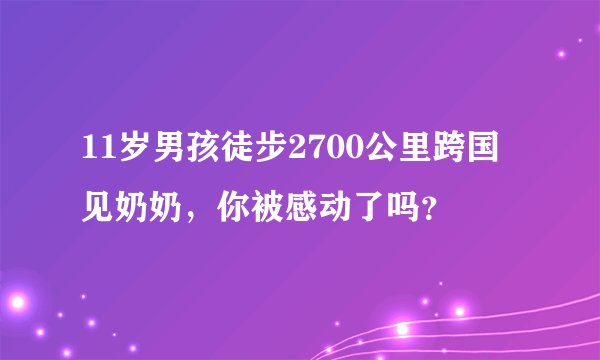 11岁男孩徒步2700公里跨国见奶奶，你被感动了吗？