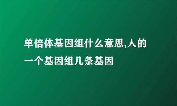 单倍体基因组什么意思,人的一个基因组几条基因