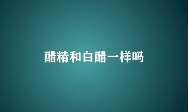 醋精和白醋一样吗