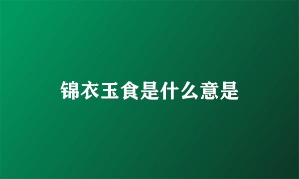 锦衣玉食是什么意是