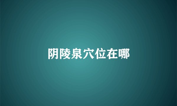 阴陵泉穴位在哪