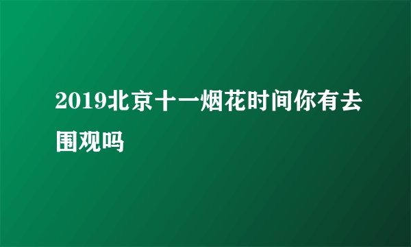 2019北京十一烟花时间你有去围观吗