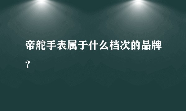 帝舵手表属于什么档次的品牌？