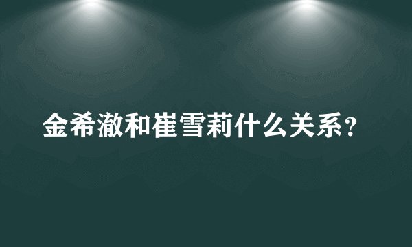 金希澈和崔雪莉什么关系？
