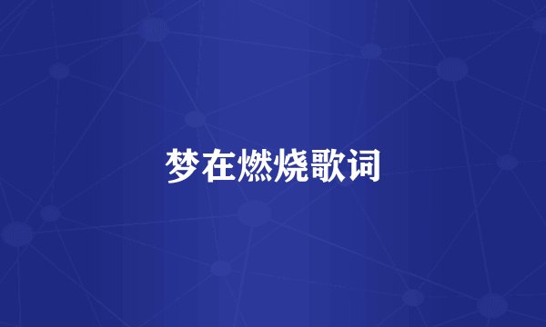 梦在燃烧歌词