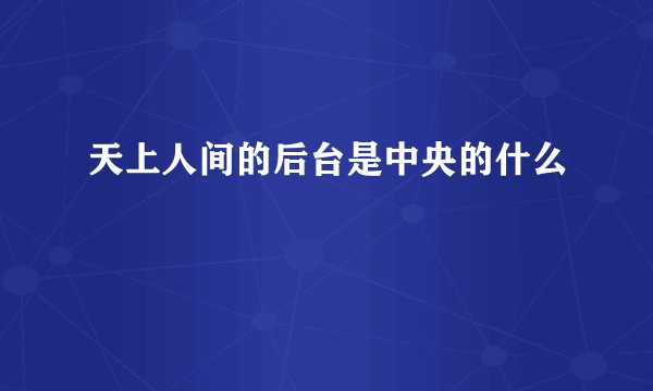 天上人间的后台是中央的什么