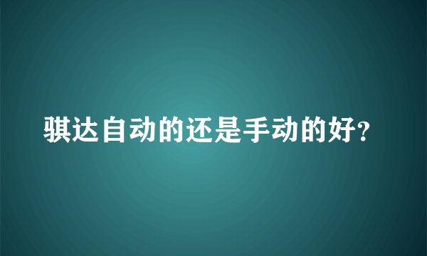 骐达自动的还是手动的好？