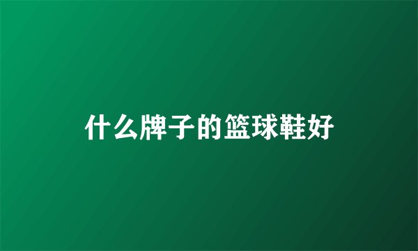 什么牌子的篮球鞋好