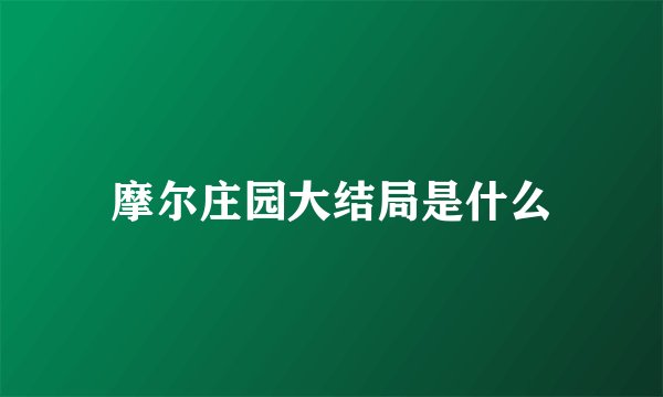 摩尔庄园大结局是什么
