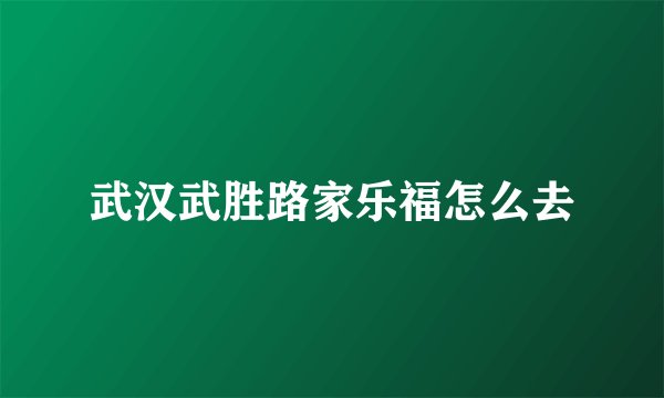 武汉武胜路家乐福怎么去
