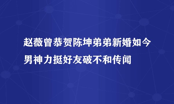 赵薇曾恭贺陈坤弟弟新婚如今男神力挺好友破不和传闻