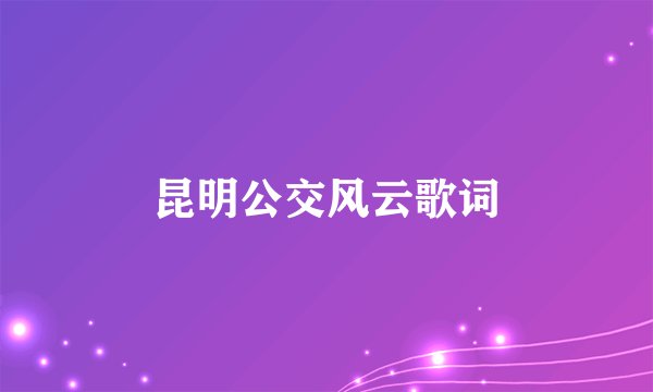 昆明公交风云歌词