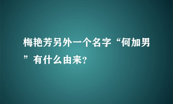 梅艳芳另外一个名字“何加男”有什么由来？