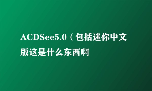 ACDSee5.0（包括迷你中文版这是什么东西啊