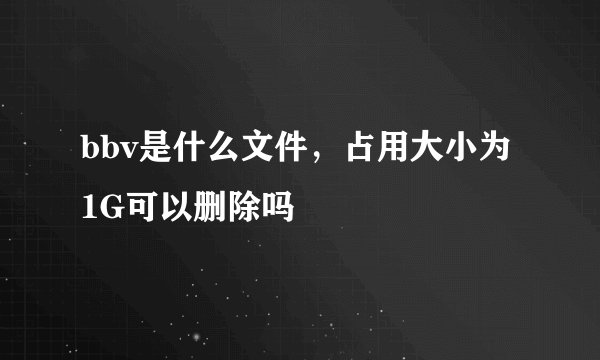 bbv是什么文件,占用大小为1G可以删除吗
