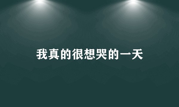 我真的很想哭的一天