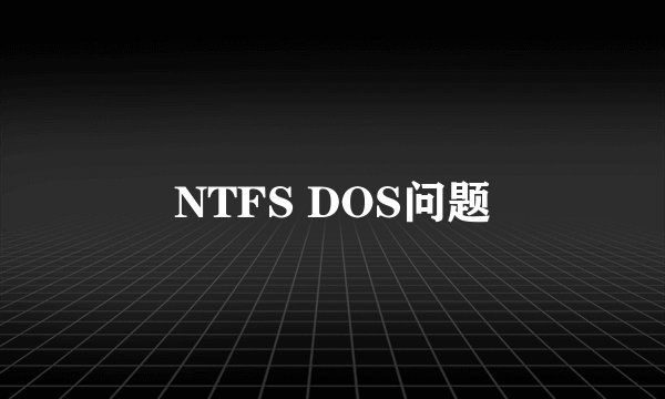 NTFS DOS问题