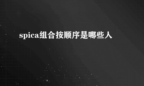 spica组合按顺序是哪些人
