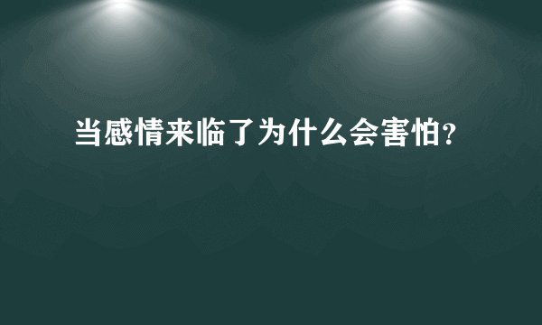 当感情来临了为什么会害怕？