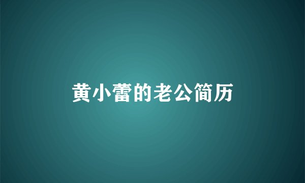 黄小蕾的老公简历