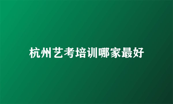 杭州艺考培训哪家最好