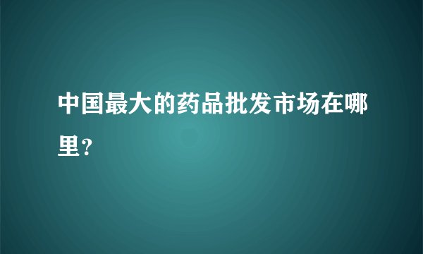 中国最大的药品批发市场在哪里？