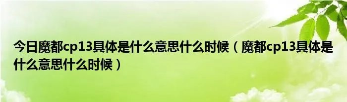 今日魔都cp13具体是什么意思什么时候（魔都cp13具体是什么意思什么时候）