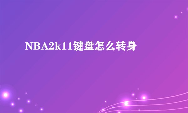 NBA2k11键盘怎么转身