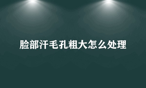脸部汗毛孔粗大怎么处理