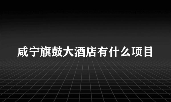 咸宁旗鼓大酒店有什么项目