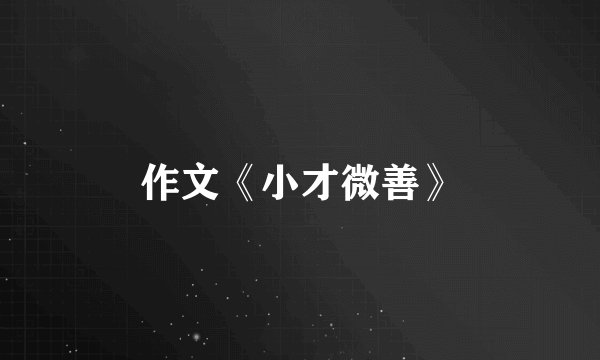 作文《小才微善》