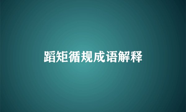 蹈矩循规成语解释