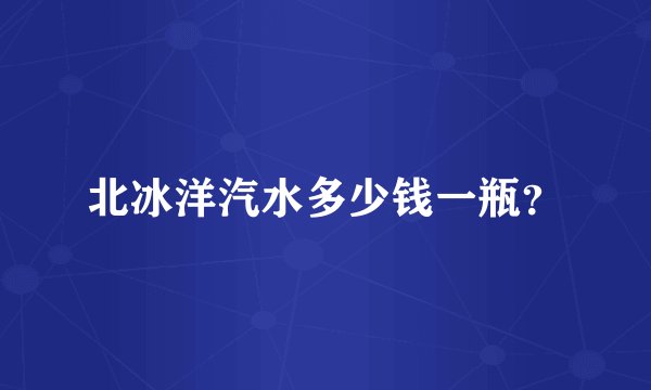 北冰洋汽水多少钱一瓶？