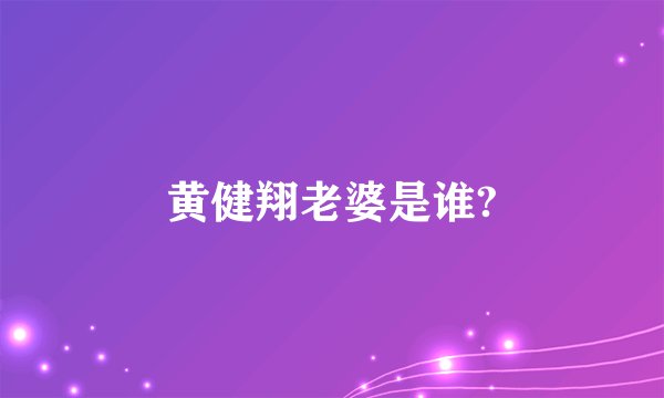 黄健翔老婆是谁?