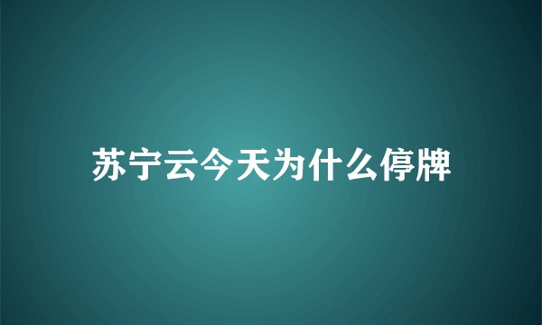 苏宁云今天为什么停牌