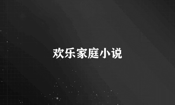 欢乐家庭小说