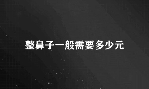 整鼻子一般需要多少元